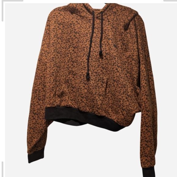 Women's Brown Patterned Hoodie - Picture 2 of 11